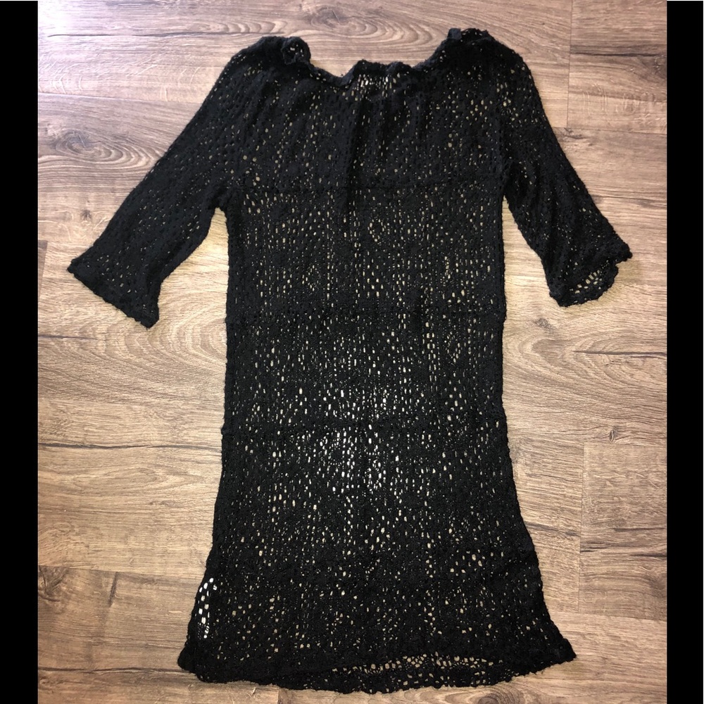 Intimately Free People Black Crochet 3/4 Sleeves Top - Picture 12 of 14